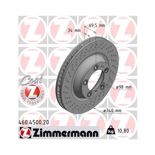 ZIMMERMANN Bremsscheibe COAT Z 460.4501.20