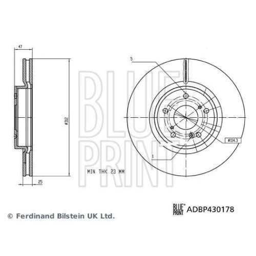 BLUE PRINT Bremsscheibe ADBP430178