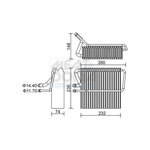 MEAT & DORIA Verdampfer, Klimaanlage 997145