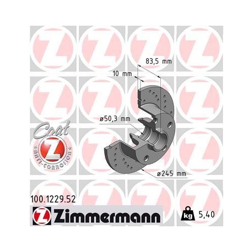 ZIMMERMANN Bremsscheibe SPORT Z 100.1229.52