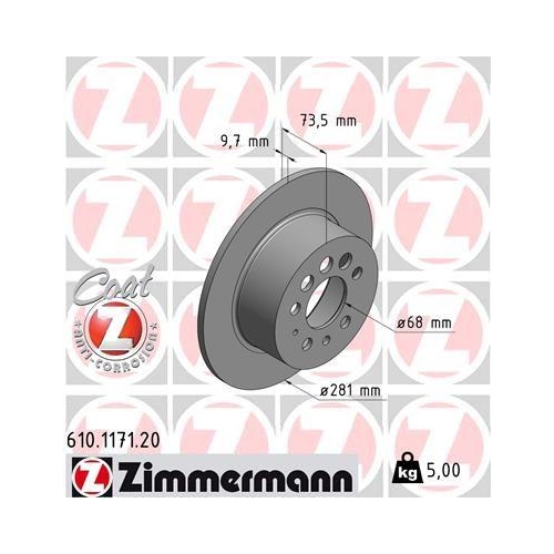 ZIMMERMANN Bremsscheibe COAT Z 610.1171.20