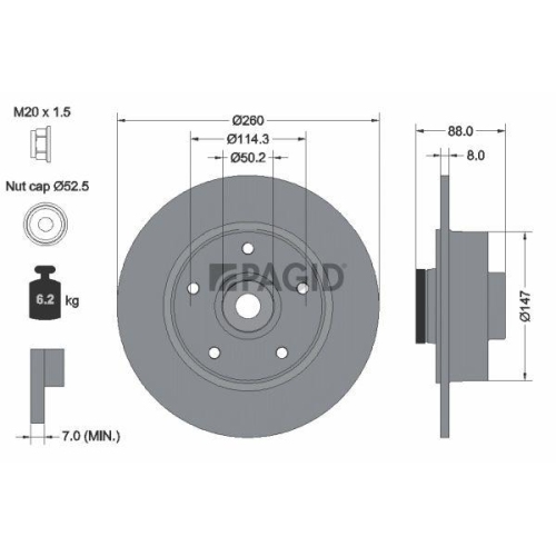 PAGID Bremsscheibe 54960NC