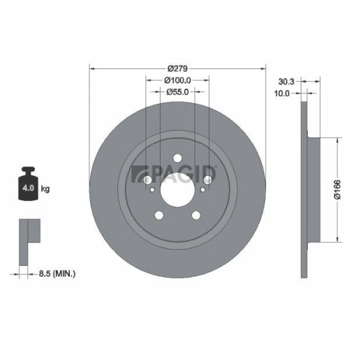 PAGID Bremsscheibe 55283NC