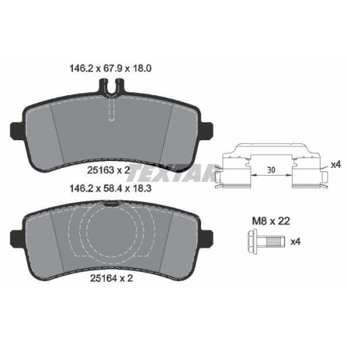 TEXTAR Bremsbelagsatz, Scheibenbremse Q+ 2516305