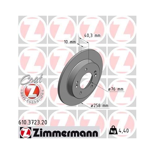 ZIMMERMANN Bremsscheibe COAT Z 610.3723.20