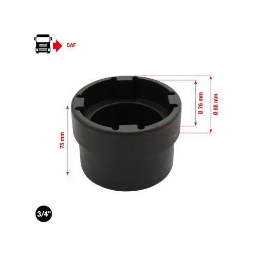 3/4 Zoll Nutmuttern-Schl&uuml;ssel mit 4 Zapfen f&uuml;r DAF Innenzapfen 668 mm 460.3740