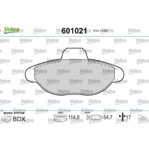 VALEO Bremsbelagsatz, Scheibenbremse 601021
