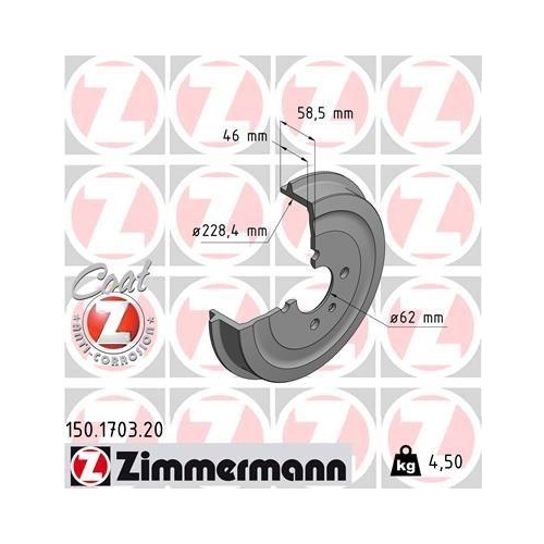 ZIMMERMANN Bremstrommel COAT Z 150.1703.20