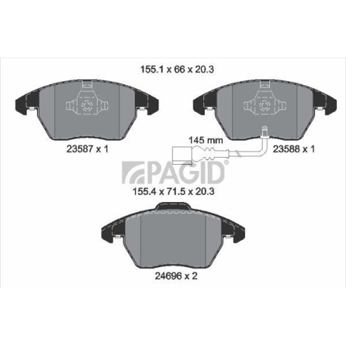 PAGID Bremsbelagsatz, Scheibenbremse T2498N