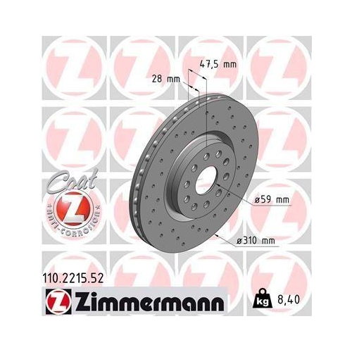 ZIMMERMANN Bremsscheibe SPORT Z 110.2215.52