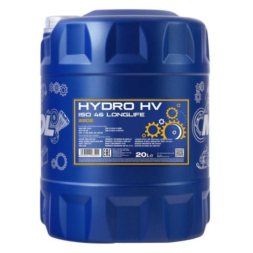 Motor&ouml;l Motoren&ouml;l Mannol Hydro HV ISO 46 / HVLP 46 Longlife 20 Liter MN2202-20