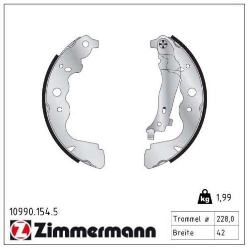 ZIMMERMANN Bremsbackensatz 10990.154.5