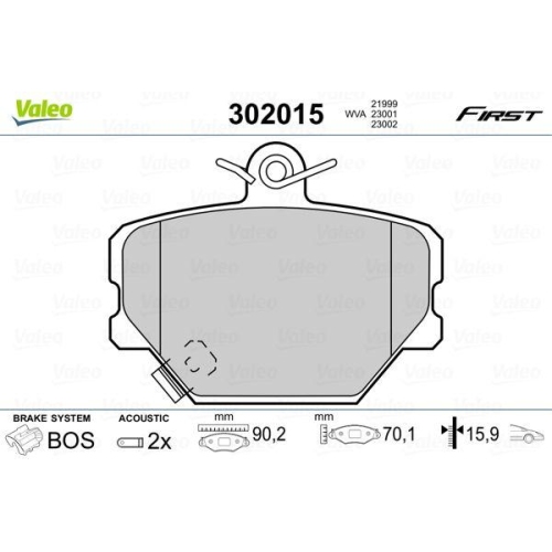 VALEO Bremsbelagsatz, Scheibenbremse FIRST 302015