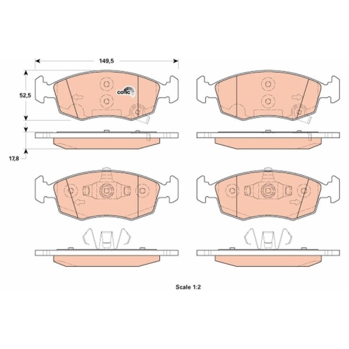 TRW Bremsbelagsatz, Scheibenbremse COTEC GDB1921