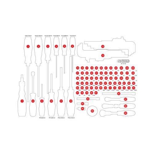 KS TOOLS Schaumstoffeinlage, Sortimentskasten 811.0105-97