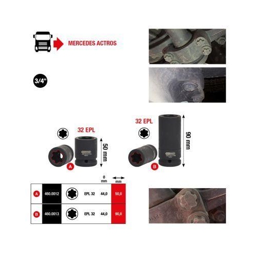 Torx-E-Plus Stecknuss f&uuml;r Mercedes, 32 EPL, 50mm lang KS TOOLS 460.0012