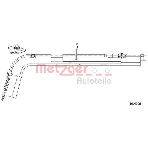 METZGER Seilzug, Feststellbremse 10.4308