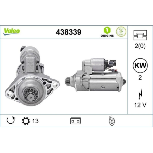 VALEO Starter VALEO ORIGINS NEW STOP&START OE TECHNOLOGIE 438339