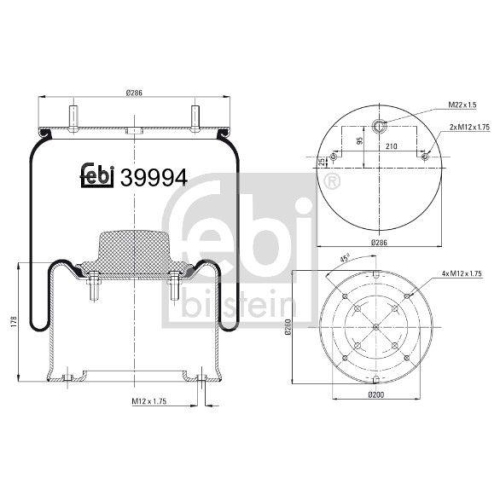 FEBI BILSTEIN Federbalg, Luftfederung 39994