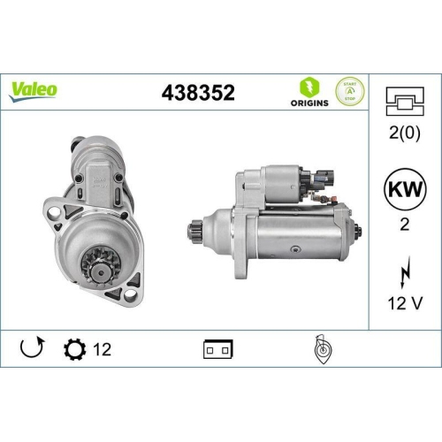 VALEO Starter VALEO ORIGINS NEW STOP&START OE TECHNOLOGIE 438352