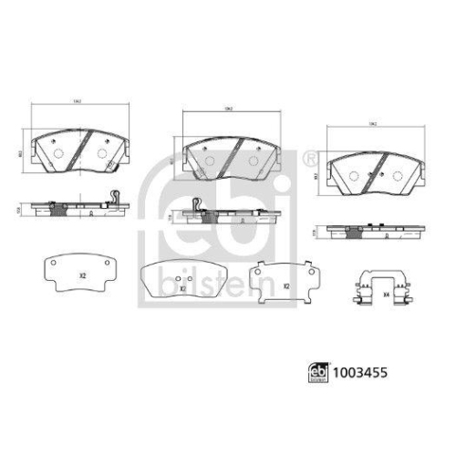 FEBI BILSTEIN Bremsbelagsatz, Scheibenbremse 1003455