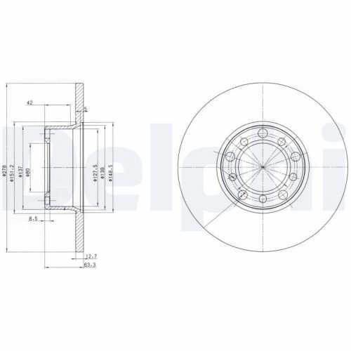 DELPHI Bremsscheibe BG2259