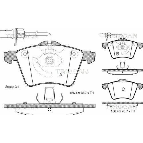 TRISCAN Bremsbelagsatz, Scheibenbremse 8110 29026