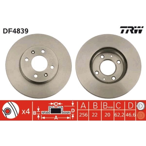 TRW Bremsscheibe DF4839