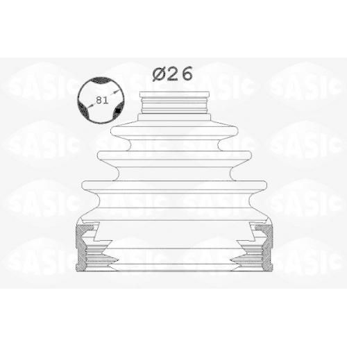 SASIC Faltenbalgsatz, Antriebswelle 1900032