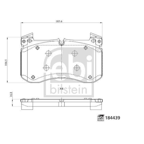 FEBI BILSTEIN Bremsbelagsatz, Scheibenbremse 184439