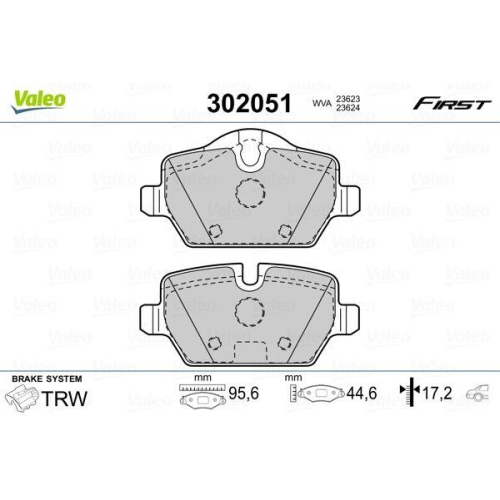 VALEO Bremsbelagsatz, Scheibenbremse FIRST 302051