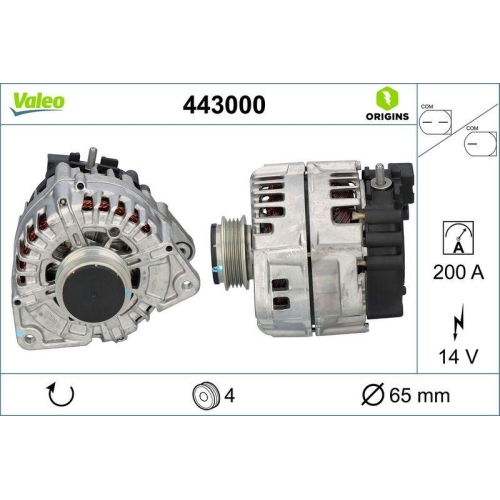 VALEO Generator VALEO ORIGINS NEW OE TECHNOLOGIE 443000