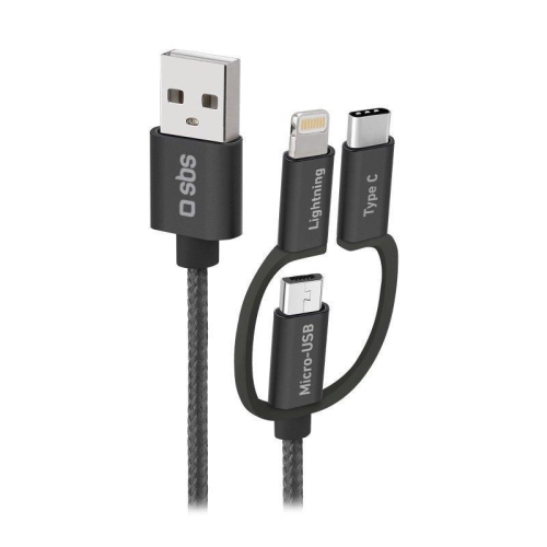 USB-auf-Micro-USB-Kabel mit Lightning- und USB-C-Adaptern 3 in 1 HP 35136