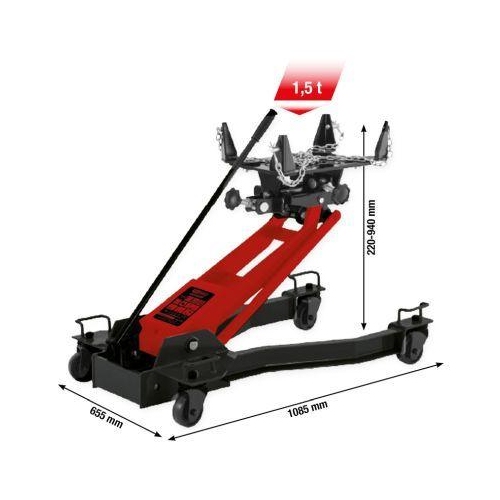 performance Hydraulischer-Getriebeheber mit verstellbarer Aufnahmeplatte 15 t