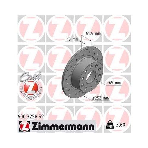 ZIMMERMANN Bremsscheibe SPORT Z 600.3258.52