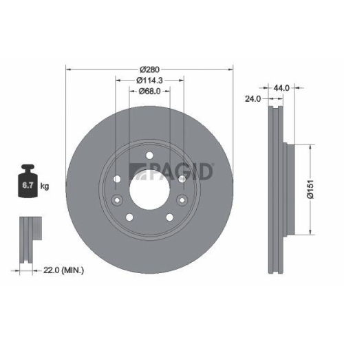 PAGID Bremsscheibe 56468NC