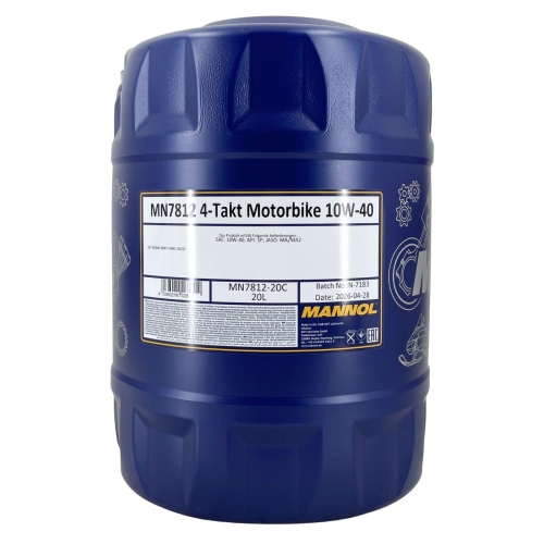 Motor&ouml;l Motoren&ouml;l Mannol 4-Takt Motorbike 10W-40 20 Liter Motorrad MN7812-20