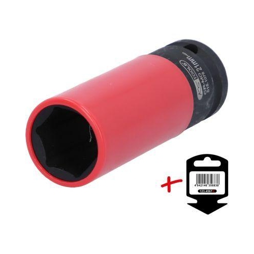 1/2 Zoll Alu-Felgen Kraft-Stecknuss robust lang 21mm H&auml;nger KS TOOLS 515.1076-E