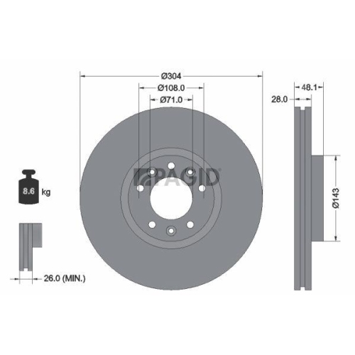 PAGID Bremsscheibe 55323NC