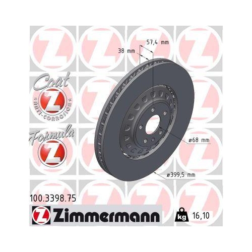 ZIMMERMANN Bremsscheibe FORMULA Z 100.3398.75