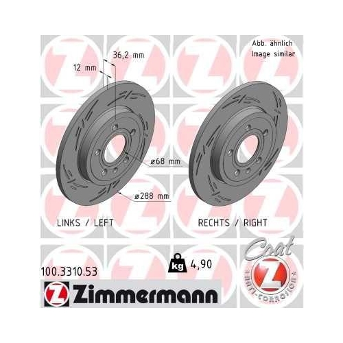 ZIMMERMANN Bremsscheibe BLACK Z 100.3310.53