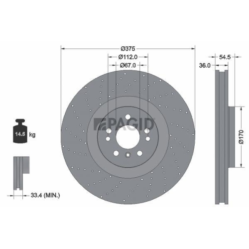PAGID Bremsscheibe 55798NHC
