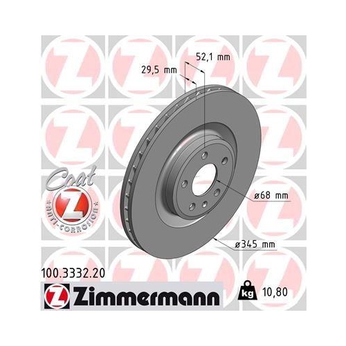 ZIMMERMANN Bremsscheibe COAT Z 100.3332.20