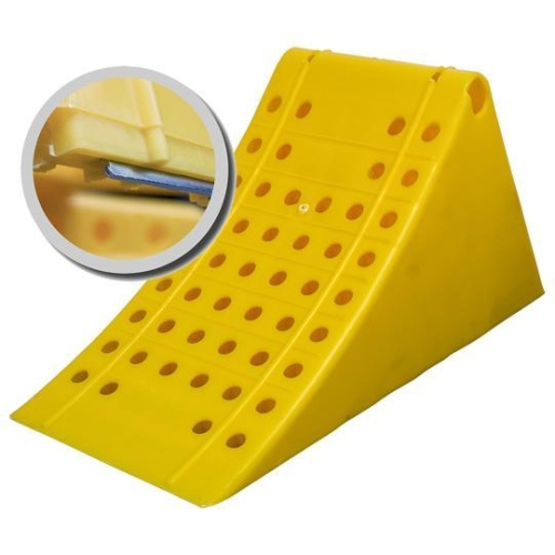 Kunststoff-Hemmschuh G 53/200, gelb, mit Gleitschutzblech Suer 250141652