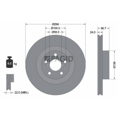 PAGID Bremsscheibe 54395N