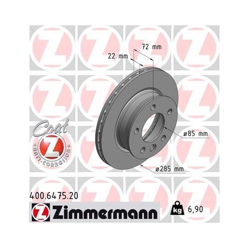 ZIMMERMANN Bremsscheibe COAT Z 400.6475.20
