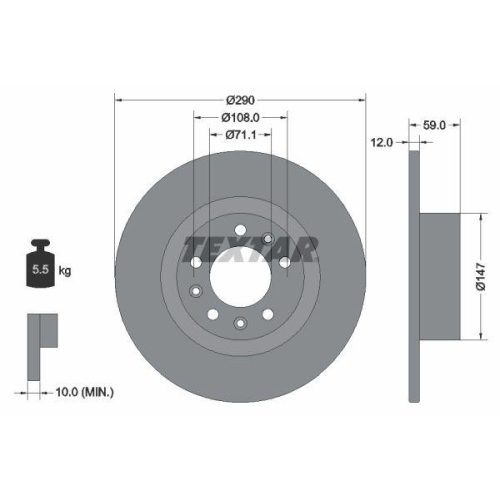 TEXTAR Bremsscheibe PRO 92313603
