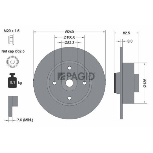 PAGID Bremsscheibe 54544NC