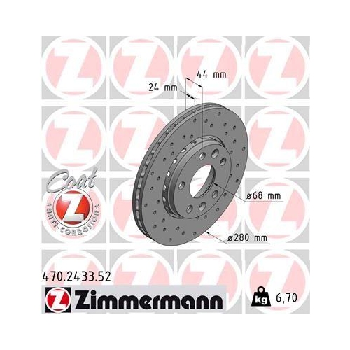 ZIMMERMANN Bremsscheibe SPORT Z 470.2433.52