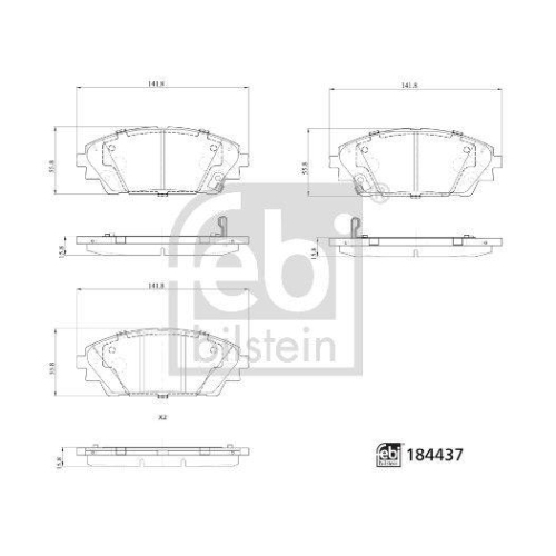 FEBI BILSTEIN Bremsbelagsatz, Scheibenbremse 184437